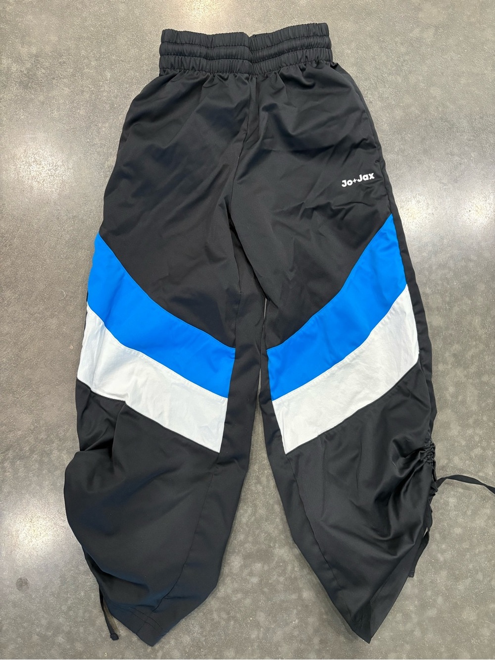 Jo-Jax Kids Black Hip Hop Pants with Blue & White Panels